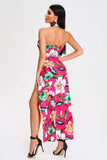 kamames Rakara Floral Halter Slit Maxi Dress