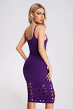 kamames Xiclaly Cutout Halter Midi Dress - Purple