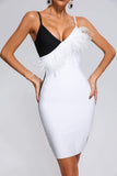 kamames Pola Feather Mini Bandage Dress