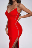 kamames Contrasting Diamonate Maxi Bandage Dress