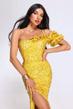 kamames Tianna One Soulder Sequin Maxi Dress