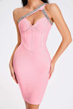 kamames Hanny Crystal Cocktail Dress - Pink