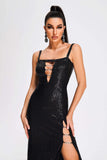 kamames Yenne Sequin Slit Maxi Dress