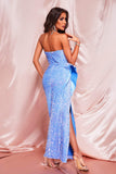 kamames Yaen Strapless Sequin Maxi Dress