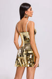 kamames Kimberley Metallic Mirror Mini Dress