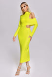 Kamames Zalca Cutout Maxi Bandage Dress - Yellow