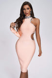 kamames Conry One Shoulder Cutout Midi Bandage Dress