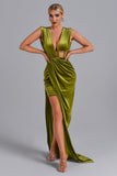 kamames Saffron Velvet Maxi Dress - Green