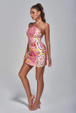 Kamames Amoura Halter Printed Mini Dress