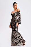 kamames Nerlii Off Shoulder Sequin Maxi Dress