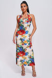 kamames Qerly Halter Floral Maxi Dress