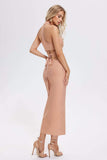 kamames Gabrielle Halterneck Bandage Dress-Pink