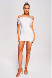 kamames Tafari Strapless Feather Mini Dress