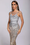 kamames Briella Sequin Diamonate Maxi Dress