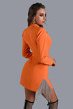 Kamames Elin Crystal Tassel Blazer Dress In Orange