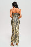 kamames Riley Strapless Metallic Maxi Bandage Dress