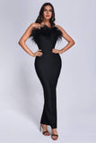 kamames Xuliy Feather Maxi Bandage Dress