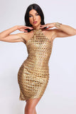 kamames Taaliyah Halterneck Mini Dress - Golden