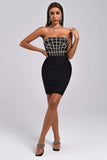 Kamames Liliya Diamonate Corset Mini Bandage Dress