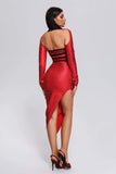 kamames Wilisa Cutout Metallic Midi Bandage Dress