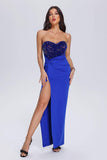 Kamames Zeseta Sequin High Slit Maxi Dress