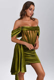 Kamames Elasa Velvet Corset Mini Dress - Green