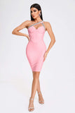 kamames Hanny Crystal Cocktail Dress - Pink