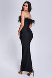 kamames Xuliy Feather Maxi Bandage Dress