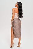 kamames Farene Strapless Sequin Midi Dress