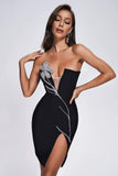 kamames Bristol Diamonate Mini Bandage Dress - Black