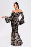 kamames Nerlii Off Shoulder Sequin Maxi Dress