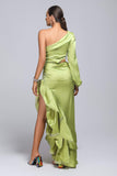 kamames Beren One Shoulder Satin Maxi Dress