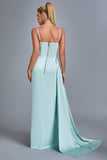 kamames Vacab Diamante Satin Slit Maxi Dress - Mint