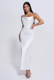 kamames Dalila Satin Corset Midi Dress - White