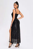 kamames Yenne Sequin Slit Maxi Dress