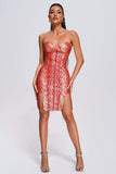 kamames Edwin Strapless Metallic Mini Bandage Dress