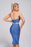 kamames Juditha Strapless Midi Bandage Dress - Blue