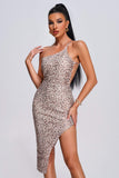 Kamames Toga Leopard Midi Bandage Dress