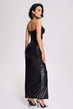 kamames Lyall Sequin Slit Maxi Dress