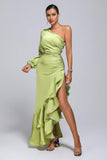 kamames Beren One Shoulder Satin Maxi Dress