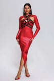 kamames Wilisa Cutout Metallic Midi Bandage Dress