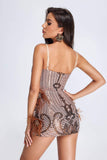 kamames Chloie Feather Mini Dress - Brown