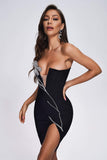 kamames Bristol Diamonate Mini Bandage Dress - Black