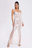 kamames Wenda Feather Sequin Maxi Dress