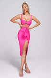 kamames Bellamy Slit Midi Bandage Dress - Pink