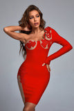 Kamames Mahalia One Shoulder Lace Cocktail Dress - Red