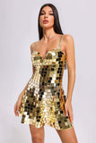 kamames Kimberley Metallic Mirror Mini Dress