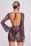 kamames Xaler Leopard Backless Mini Dress