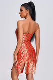 kamames Edwin Strapless Metallic Mini Bandage Dress