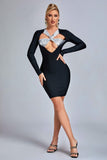 kamames Duckie Cross Over Cutout Mini Bandage Dress